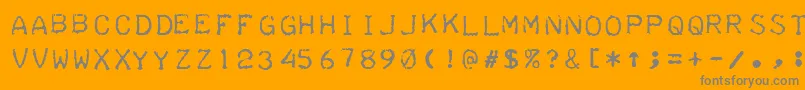 フォントTeleprinterIntalic – オレンジの背景に灰色の文字