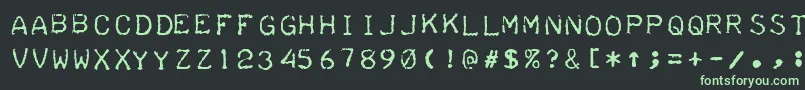 TeleprinterIntalic-fontti – vihreät fontit mustalla taustalla