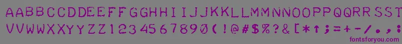 TeleprinterIntalic-fontti – violetit fontit harmaalla taustalla