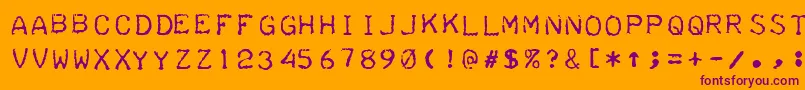 TeleprinterIntalic Font – Purple Fonts on Orange Background