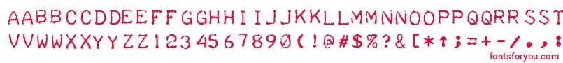 フォントTeleprinterIntalic – 白い背景に赤い文字