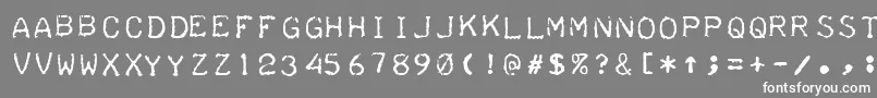 フォントTeleprinterIntalic – 灰色の背景に白い文字