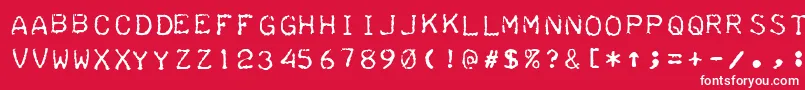 フォントTeleprinterIntalic – 赤い背景に白い文字