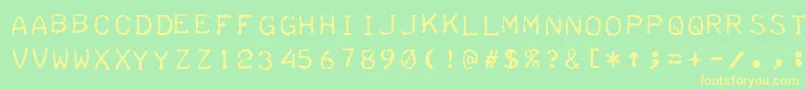 TeleprinterIntalic Font – Yellow Fonts on Green Background