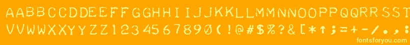 フォントTeleprinterIntalic – オレンジの背景に黄色の文字