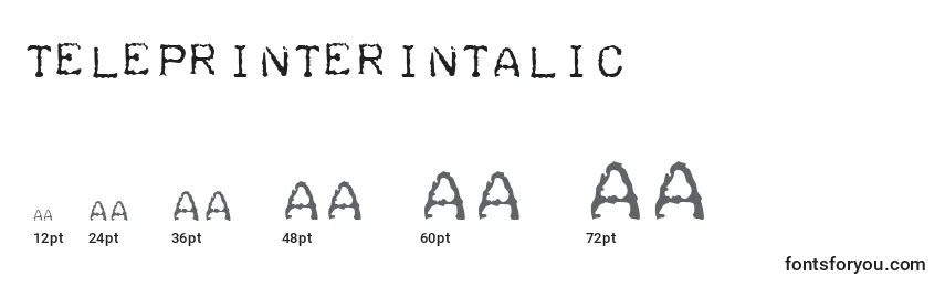 Размеры шрифта TeleprinterIntalic