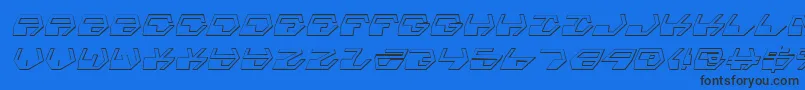DeranianShadowItalic Font – Black Fonts on Blue Background