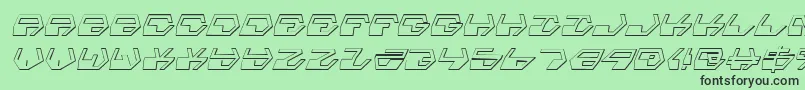 DeranianShadowItalic-fontti – mustat fontit vihreällä taustalla