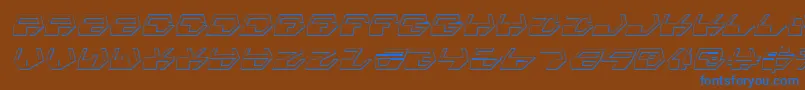 フォントDeranianShadowItalic – 茶色の背景に青い文字