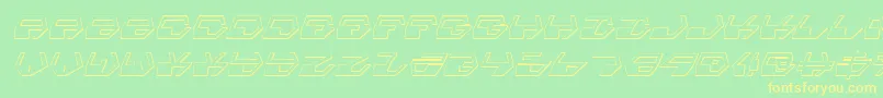 DeranianShadowItalic-fontti – keltaiset fontit vihreällä taustalla