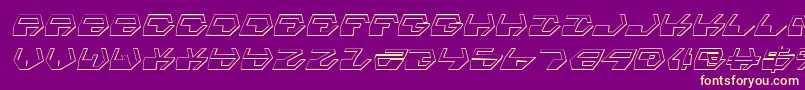 DeranianShadowItalic Font – Yellow Fonts on Purple Background