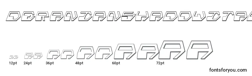 DeranianShadowItalic Font Sizes