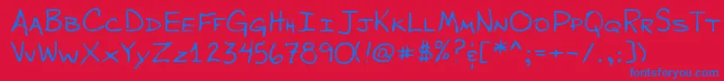 NeverAcidAgain Font – Blue Fonts on Red Background