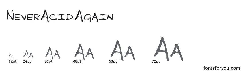 Größen der Schriftart NeverAcidAgain