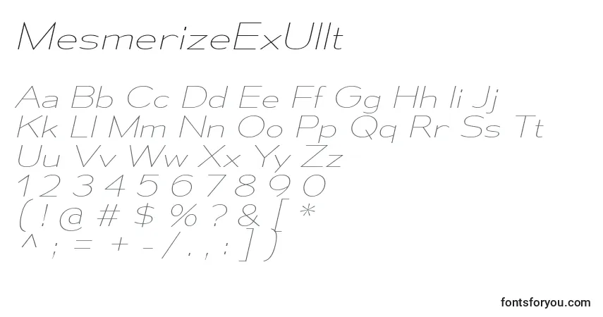 Czcionka MesmerizeExUlIt – alfabet, cyfry, specjalne znaki