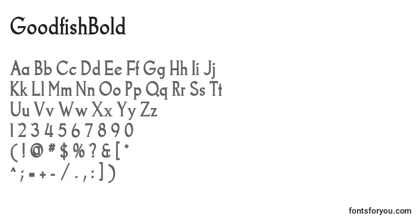 Шрифт GoodfishBold – алфавит, цифры, специальные символы