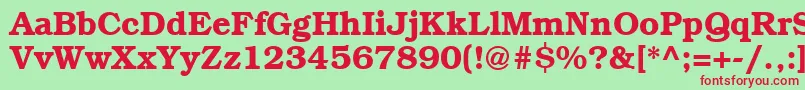 フォントItcBookmanDemi – 赤い文字の緑の背景