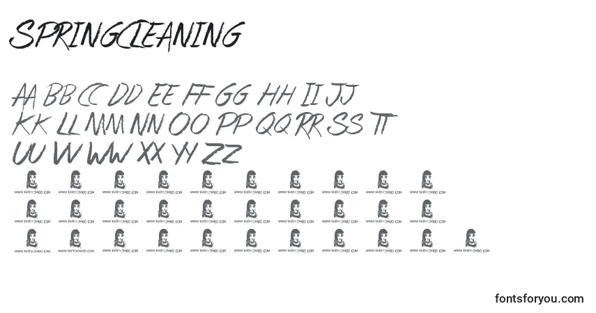 Schriftart SpringCleaning – Alphabet, Zahlen, spezielle Symbole