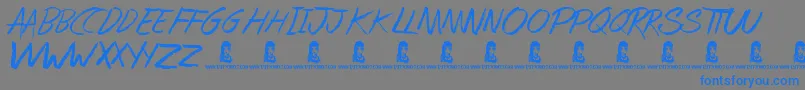 SpringCleaning Font – Blue Fonts on Gray Background