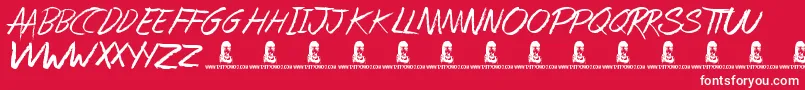 SpringCleaning Font – White Fonts on Red Background