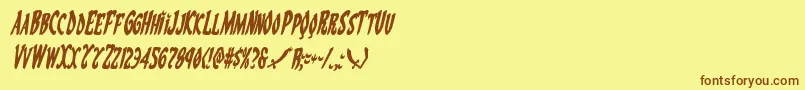 Eskindarcondital-Schriftart – Braune Schriften auf gelbem Hintergrund