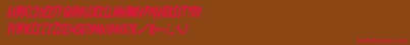 Eskindarcondital-Schriftart – Rote Schriften auf braunem Hintergrund