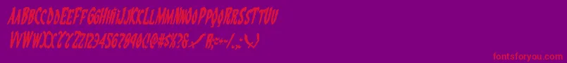 Weitere Informationen zur Eskindarcondital-Schriftart Eskindarcondital-Schriftart – Rote Schriften auf violettem Hintergrund