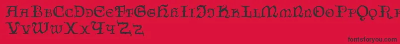 Czechgotika Font – Black Fonts on Red Background