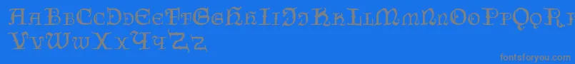 Czechgotika Font – Gray Fonts on Blue Background