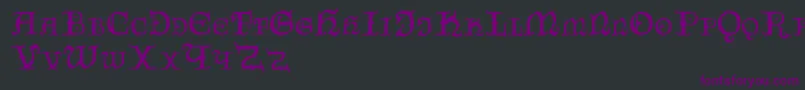 フォントCzechgotika – 黒い背景に紫のフォント