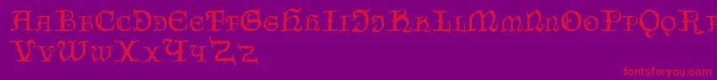 Czechgotika Font – Red Fonts on Purple Background