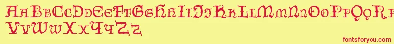 Czechgotika Font – Red Fonts on Yellow Background