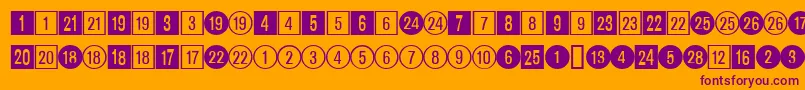DatasymadbNormal Font – Purple Fonts on Orange Background