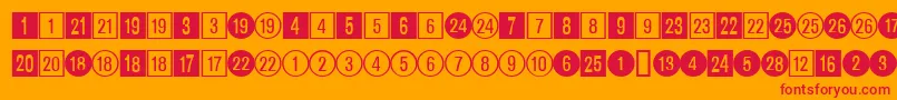 DatasymadbNormal Font – Red Fonts on Orange Background