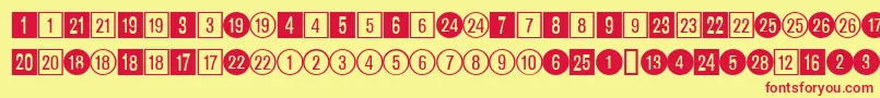 fuente DatasymadbNormal – Fuentes Rojas Sobre Fondo Amarillo