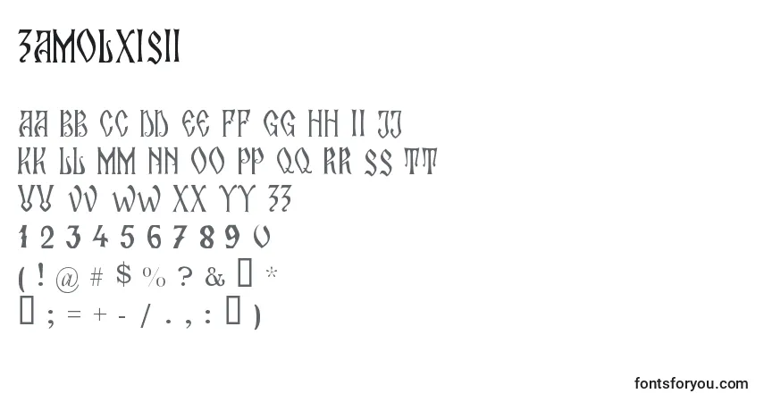 Czcionka ZamolxisIi – alfabet, cyfry, specjalne znaki