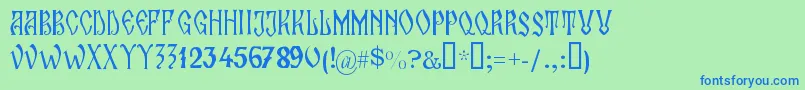 ZamolxisIi Font – Blue Fonts on Green Background