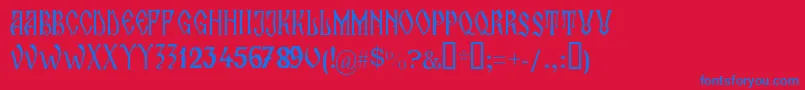 ZamolxisIi Font – Blue Fonts on Red Background