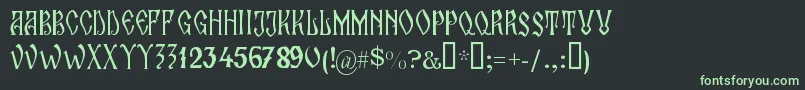 ZamolxisIi Font – Green Fonts on Black Background