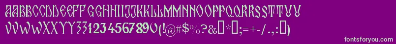 ZamolxisIi Font – Green Fonts on Purple Background