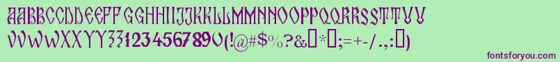 ZamolxisIi Font – Purple Fonts on Green Background