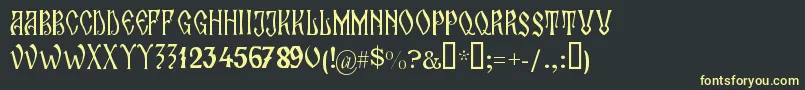 ZamolxisIi Font – Yellow Fonts on Black Background