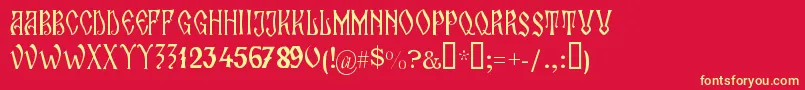 ZamolxisIi Font – Yellow Fonts on Red Background