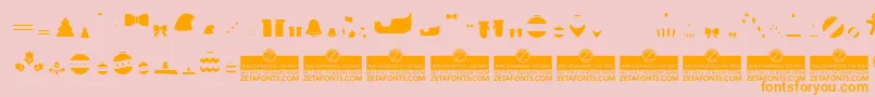 HelloChristmasIconFillTrial-Schriftart – Orangefarbene Schriften auf rosa Hintergrund