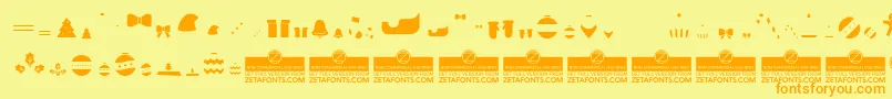 Fonte HelloChristmasIconFillTrial – fontes laranjas em um fundo amarelo