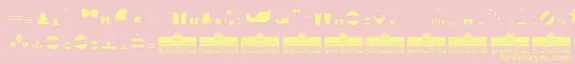 HelloChristmasIconFillTrial Font – Yellow Fonts on Pink Background