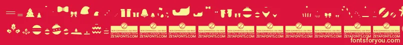 HelloChristmasIconFillTrial Font – Yellow Fonts on Red Background