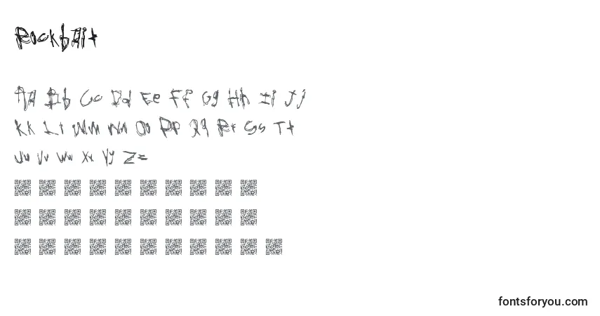 A fonte Rockbait – alfabeto, números, caracteres especiais