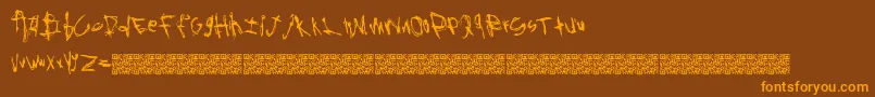 Rockbait Font – Orange Fonts on Brown Background