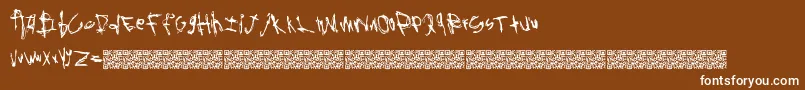 Rockbait-Schriftart – Weiße Schriften auf braunem Hintergrund